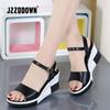 Women Platform Sandals Shoes Genuine Leather Ladies White  Flat Sneakers Shoe 2018 Summer Fashion Platform High Heel Footwear