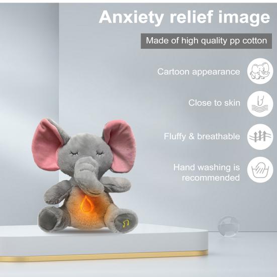 Мягкая кукла с музыкой очаровательный внешний вид на батарейках эмоциональная поддержка кролик слон животное плюшевая игрушка для детей