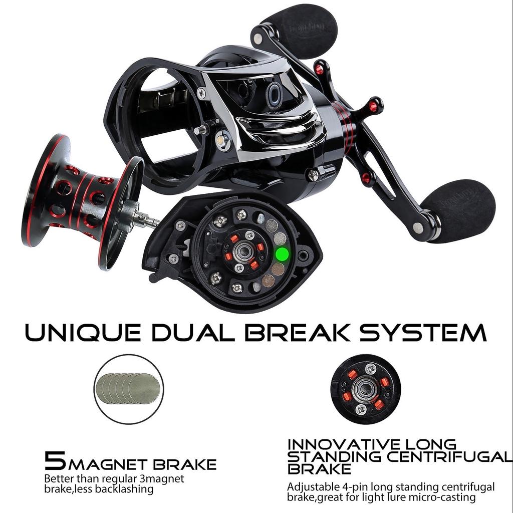 Рыболовная катушка Рыболовная катушка для литья наживки Суперлегкая конструкция Точно обработанная латунная шестерня