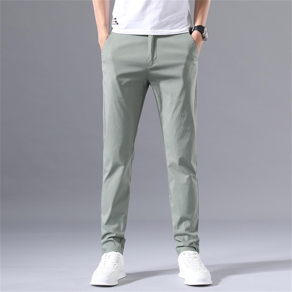 Men's Summer Ice Silk Quick-Dry Elastic Trousers - Lightweight, Sun-Protective, Wear-Resistant Work Pants
