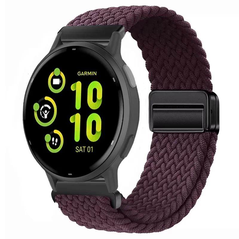 Нейлоновый ремешок 20/22 мм для Garmin Forerunner 55 165 970 570 965 955/Venu 4 45 мм Магнитный ремешок Garmin Vivoactive 5 6/Vivomove Trend
