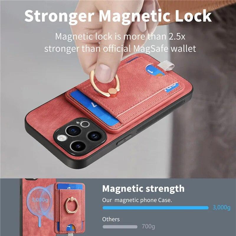 Беспроводной кожаный чехол-кошелек с кольцом для телефона XiaoMi 14 Pro 13T 12T POCO F5 X5 X4 M5 M4 M3 RedMi Note 13 12 Pro Plus Google Pixel 8 Pro 7 6 откидной чехол