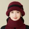Hat Women's Thickened Warm Knitted Hat Autumn and Winter Cold-proof Curled Faux Rabbit Fur Basin Hat Fashion Wool Hat
