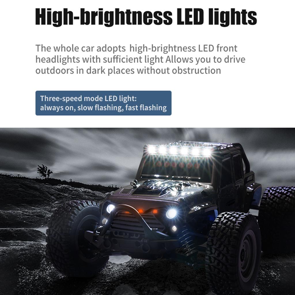 Off-Road Truck RC Car High Speed 38km/h 1/16 2.4GHz Racing Car 4WD RTR Full Proportional with LED