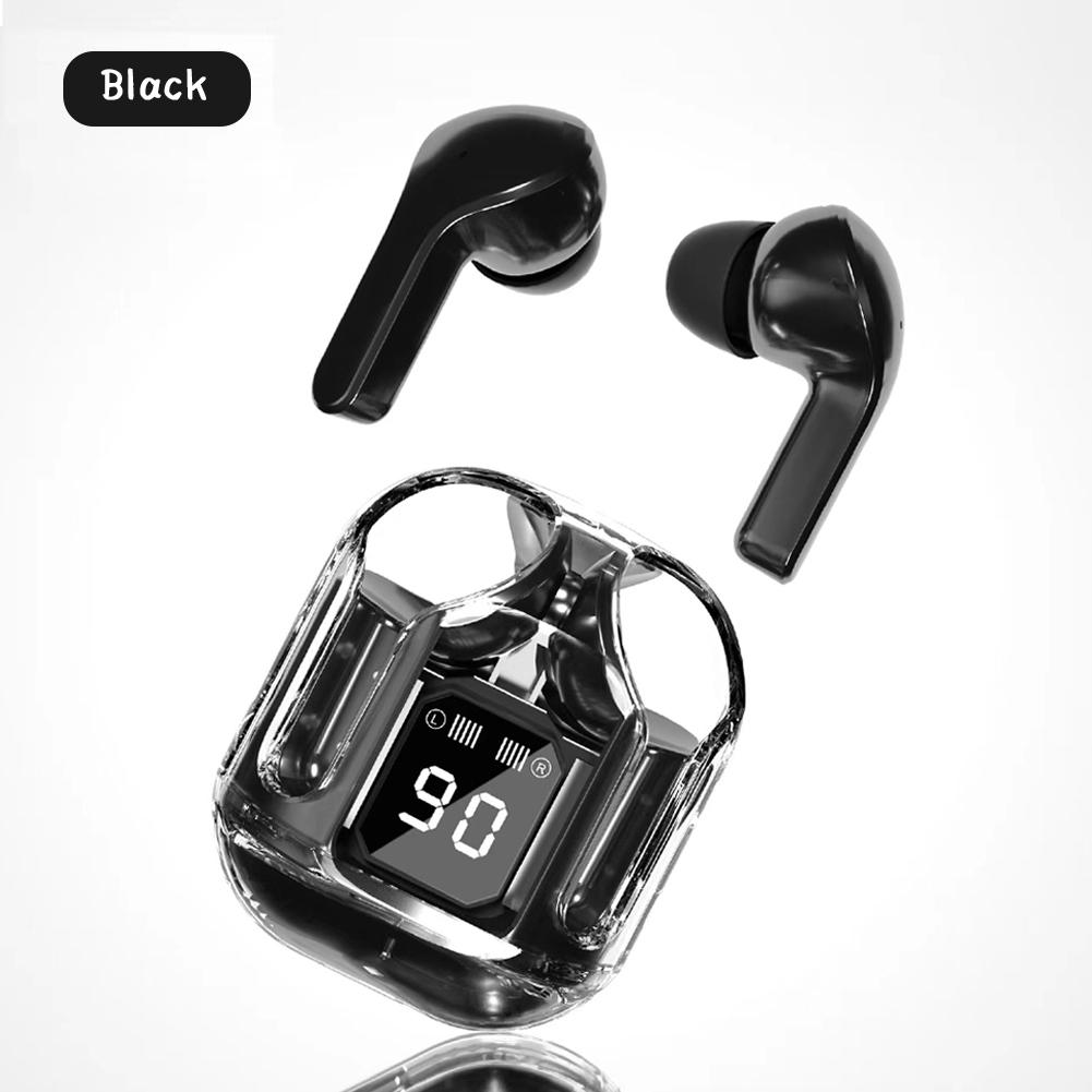 Transparent Wireless Bluetooth Earbud Noise Canceling Stereo Headphone with Digital Display Charging Case Waterproof Gaming