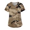 Женская мода V-образный вырез повседневные камуфляжные принтованные топы с карманами рабочая одежда
