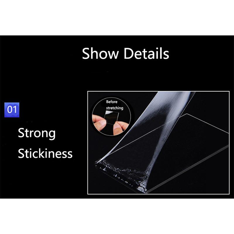 1/2/3/5 м нано-лента, двусторонняя лента, прозрачные многоразовые водонепроницаемые клейкие ленты, очищаемые ленты для кухни и ванной комнаты