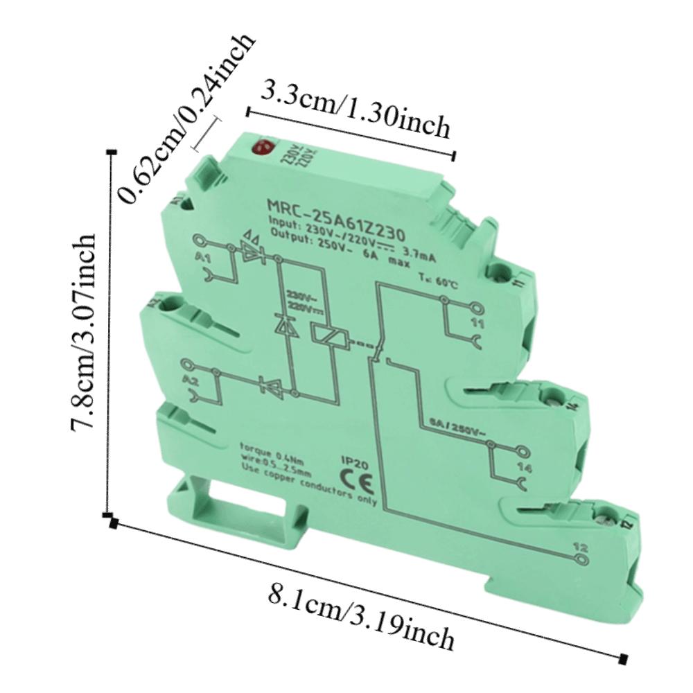 6.2mm Thickness Ultra-thin Relay 230VAC/220VDC Ultra-thin PLC Relay Industrial Control