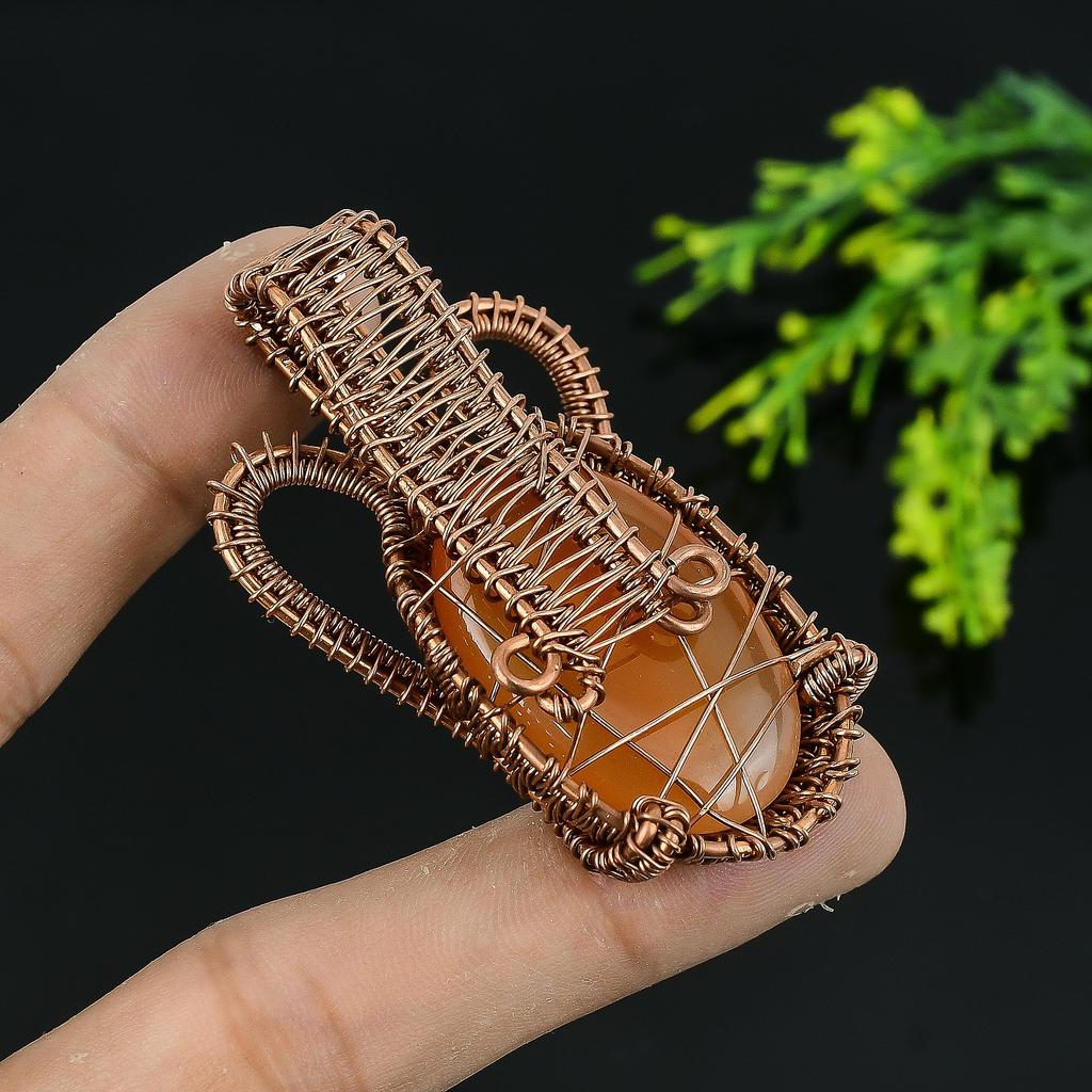 Натуральный агат Монтана, драгоценный камень, медная проволока ручной работы, подарочная подвеска 2 w6u63