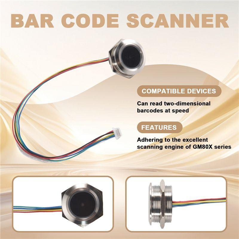 FEDI-GM861 Metal LED Control Ring Indicator Light UART Interface 1D/2D Bar Code QR Code Barcode Reader Module