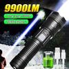 9900LM Powerful LED Flashlight Battery Display USB Rechargeable Light Telescopic Zoom Torch Lamp Outdoor Camping Fishing Lantern