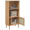 Bookshelf SENJA Rattan Look Brown 60x35x130 cm Pine Wood