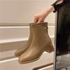 Fashion 2024 Autumn New Women's Back Zipper Square Toe Ankle Boots Fashion Women's High Heel Solid Color Fashion Boots