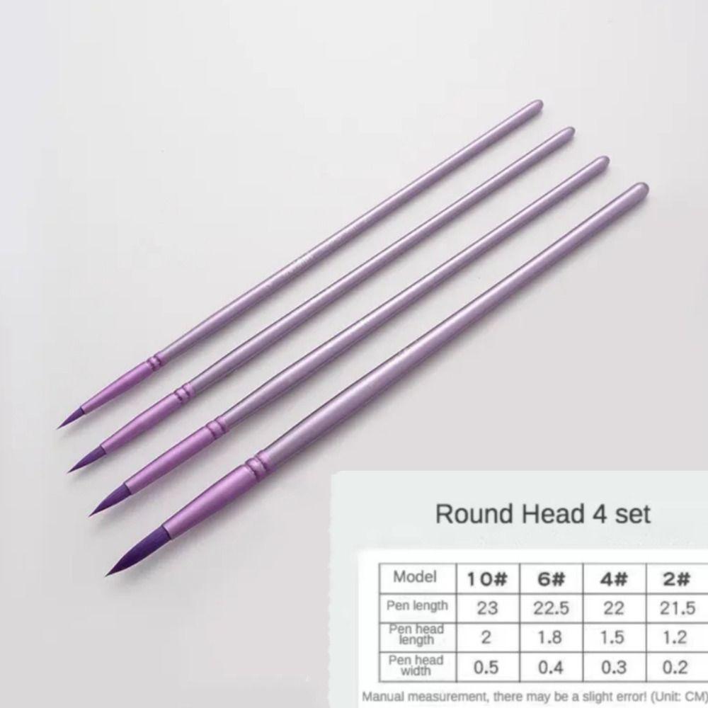 4/6 шт. Мягкий волос Ручная роспись Акварель Нейлон Материал для рисования Новая акварельная кисть Подарок