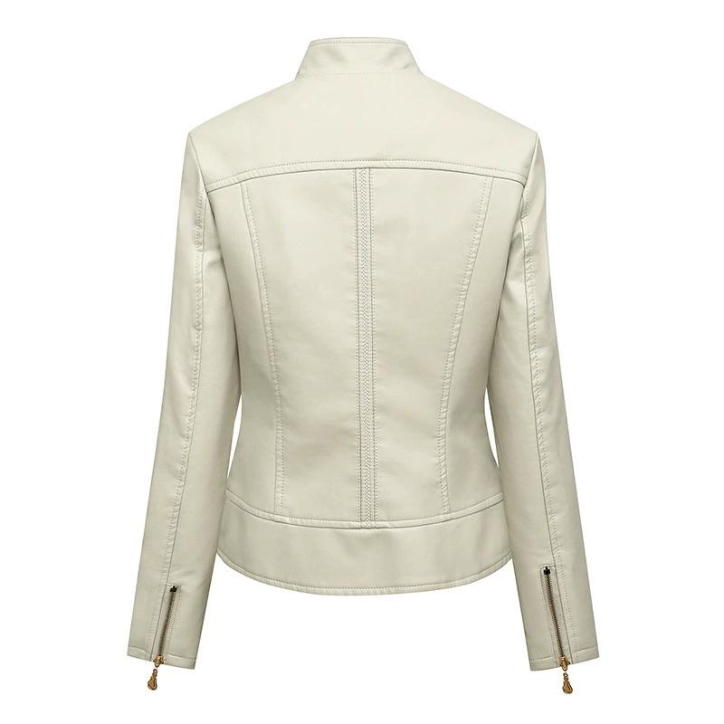 Европейская и американская весна и осень женская приталенная куртка для отдыха на открытом воздухе, женский мотоциклетный костюм, воротник большого размера, куртка из искусственной кожи