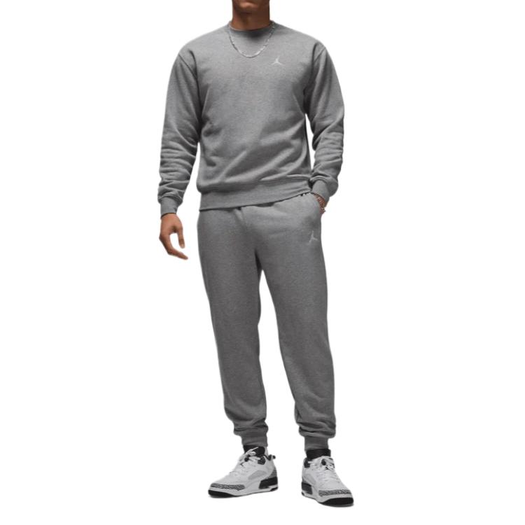 Jordan Толстовка Brooklyn Fleece Crew серая мужская уличная одежда FV7293-091
