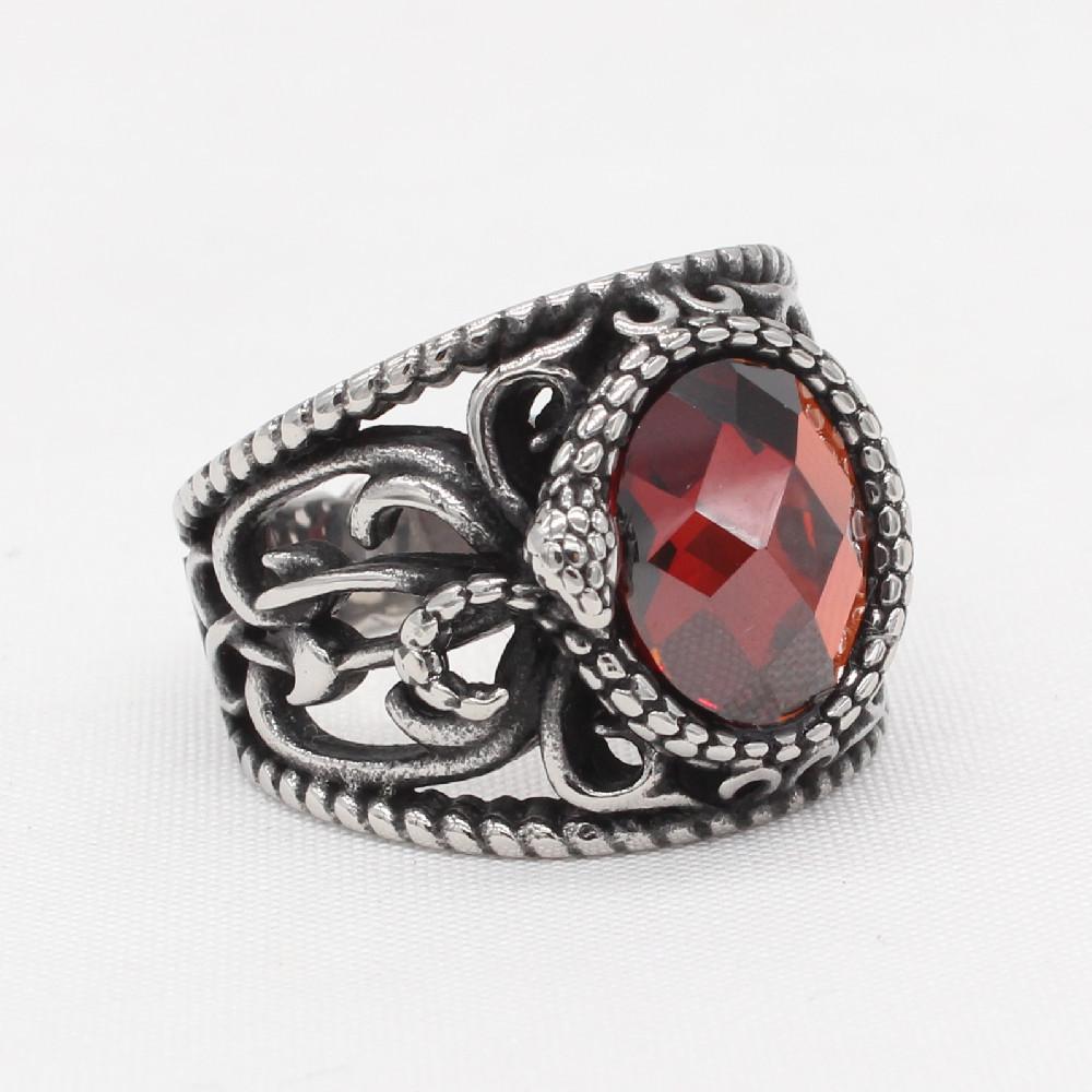 Ювелирные изделия Личное мужское кольцо с полым драгоценным камнем в стиле ретро