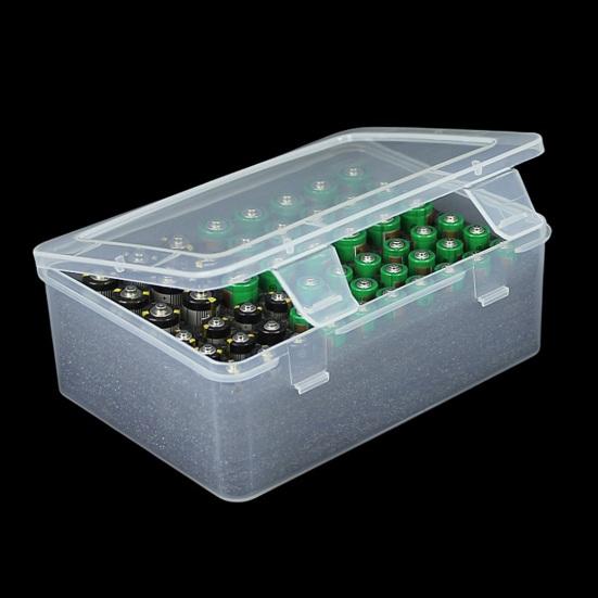 Коробка для хранения батареек 54 слота Органайзер для батареек с полупрозрачной крышкой Держатель для батареек со вкладышем из губки для батареек AA и AAA Дом Офис Ящик