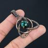 Emerald Lab-Created Gemstone Handmade Copper Wire Wrap Jewelry Gorgeous Pendant For Her
