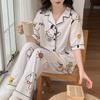 Милые и симпатичные женские летние пижамы с коротким рукавом и брюками, костюм для дома для девочек
