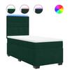 Box Spring Bed with Mattress Dark Green 100 x 200 cm Velvet