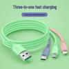 3m Жидкий силиконовый кабель 3-в-1 для быстрой зарядки: Совместим с Apple, Android, Type-C