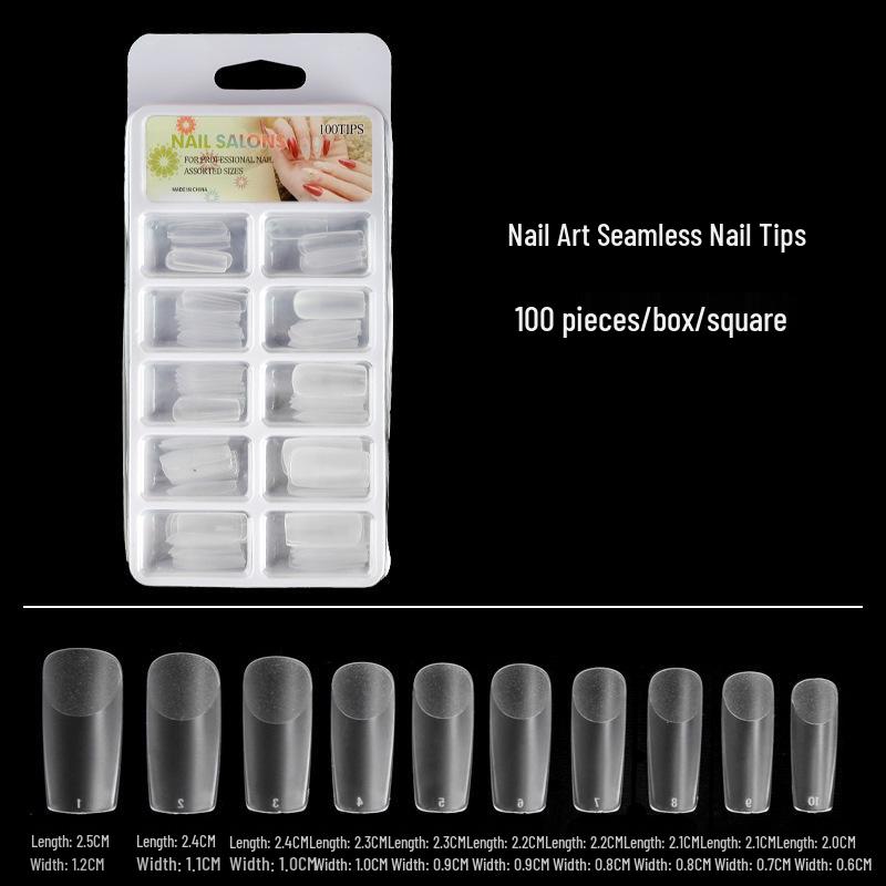 Ультратонкие матовые типсы двойного назначения - 100 штук трапециевидные и каплевидные для наращивания