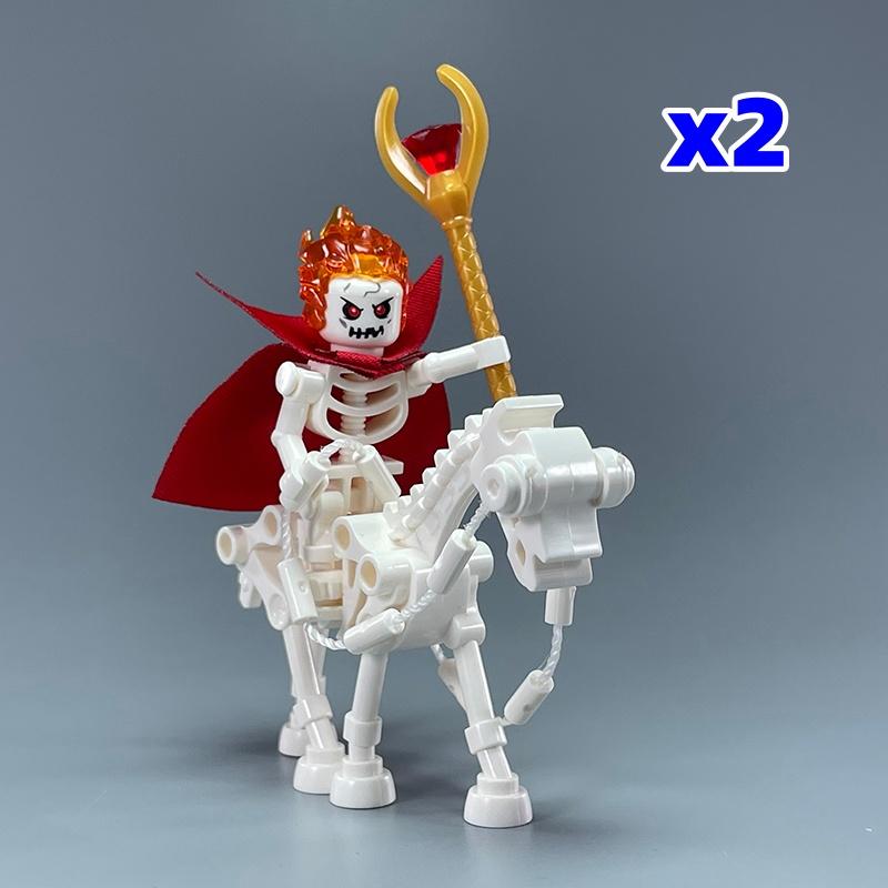 MOC Детали Монтаж Фигурка Танский монах Король Лошадь Сцена битвы Всадник Аксессуары Строительные блоки Игрушки для мальчиков