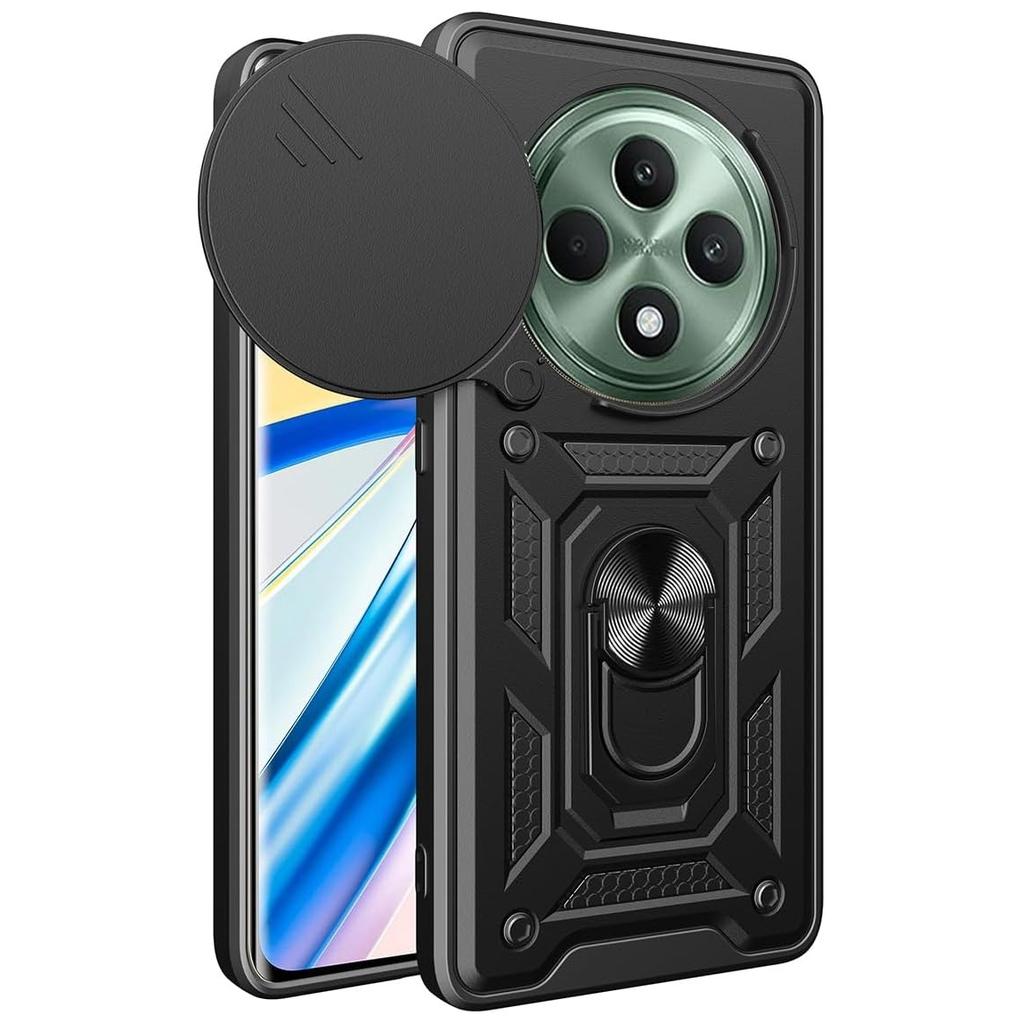 Бронированный чехол для OPPO Reno 12F 12FS G Reno12 F FS G Чехол Защита объектива С кольцом Магнитный держатель Coque Fundas