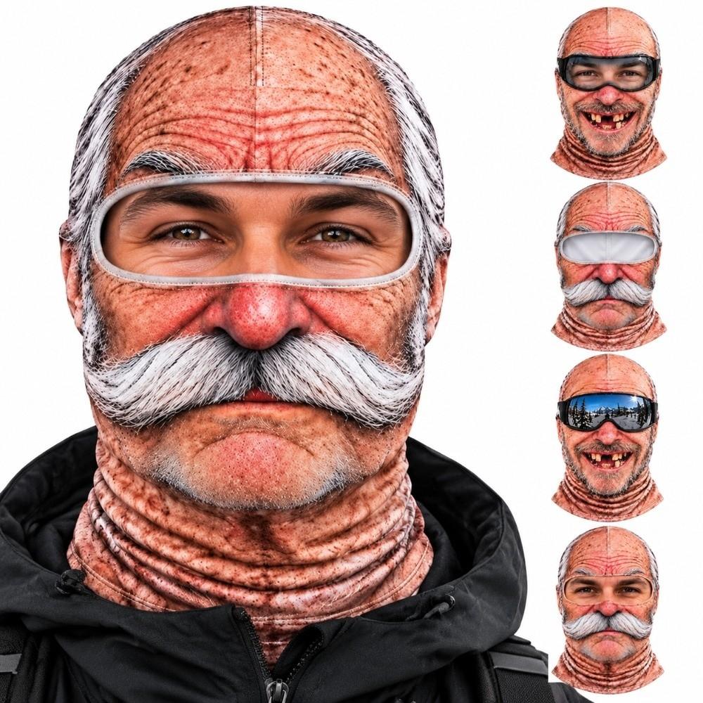 3D маска для лица с принтом белых усов, смешная лыжная маска, новая лыжная маска-балаклава для мужчин