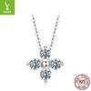 Classic Four-Leaf Clover Moissanite Necklace For Women, Light Luxury And Versatile S925 Sterling Silver Lucky Collarbone Chain