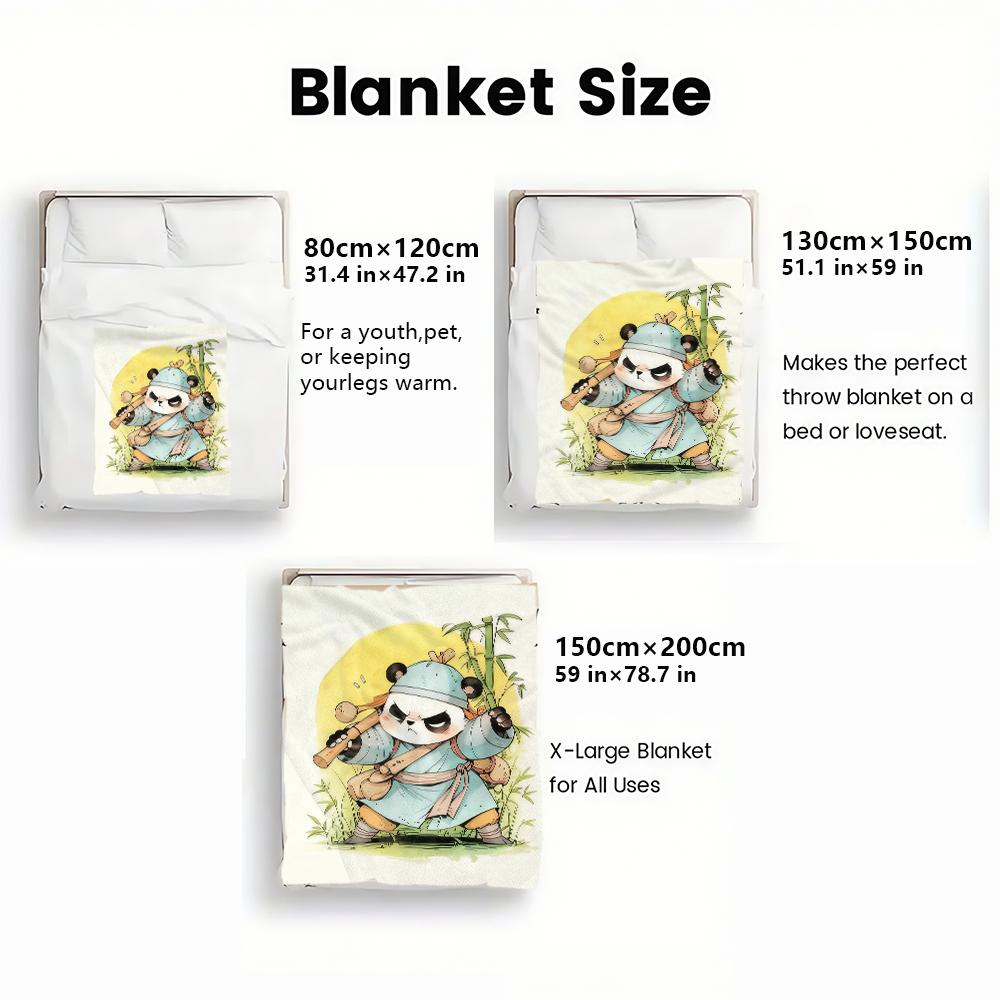 Anime Panda thin Flannel Blanket for Bedrooms,Living Rooms,Sofas Blankets,Lunch Breaks,Picnics,blankets fluffy