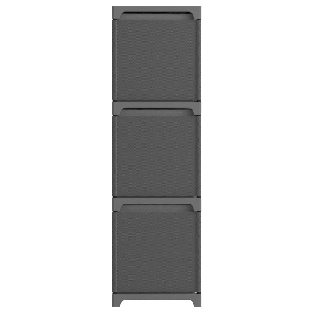 Cube Shelf with 9 Fabric Bins Gray 103 x 30 x 107.5 cm Fabric