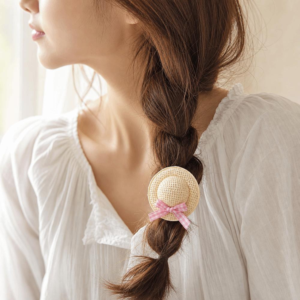 Handmade Mini Straw Hat Barrettes Butterfly Side Hair Clip New Hair Accessories For Girls
