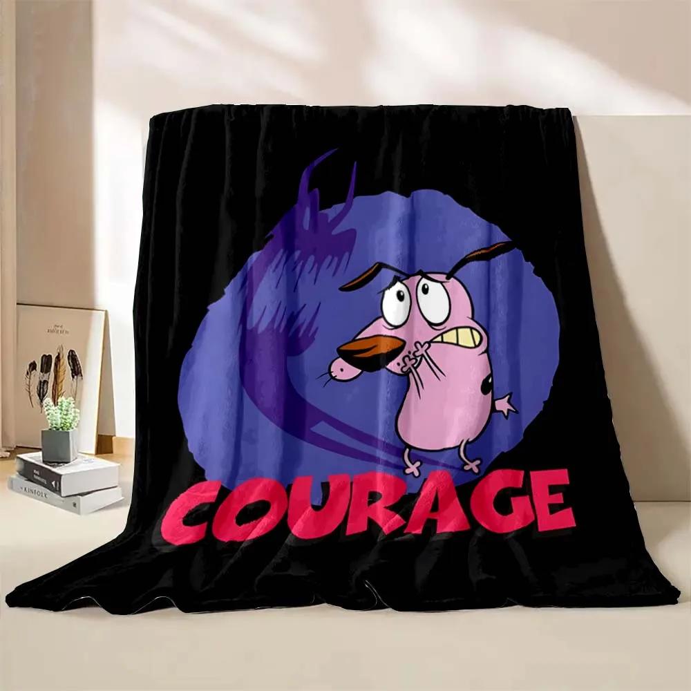 6 Размеров C-Courage Трусливый Пес Принт Плед Теплый Мягкий и Удобный Домашний Дорожный Плед Покрывало для Дивана Кровати Подарок