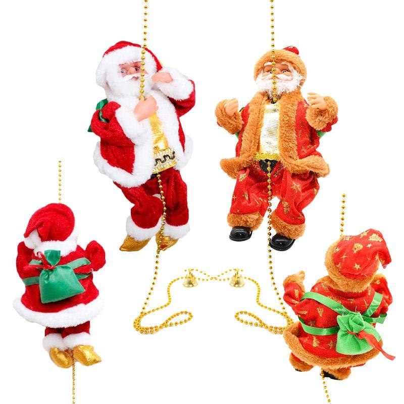 Unique Santa Claus Electric Climbing Doll With Cheerful Music For Holiday Decor