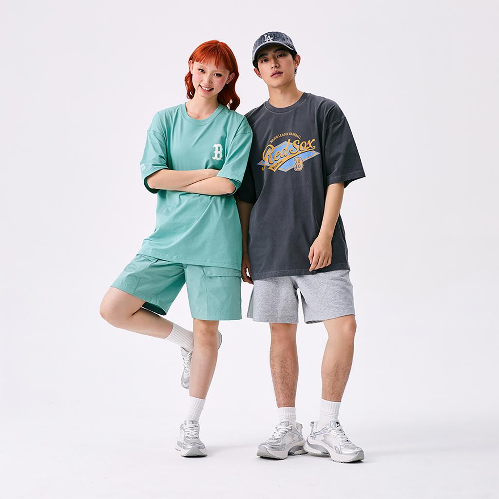 New MLB Preppy Style Collection New York Yankees SS25 Cargo Shorts Unisex Mint Green 3ASMV0553-50MTM