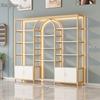 Multi-Function Light Luxury Nail Polish & Skincare Display Shelf for Beauty Salons