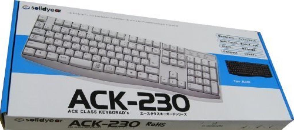 Solidyear Keyboard English The Keyboard Is Connector Is ACK-230E-BK (Black) PS/2 - "English". -The "PS/2". (Not USB.)
