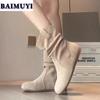 Мода балетки женские ботильоны плиссированные туфли 2025 тренд повседневные прогулочные модные удобные ботинки челси зимние новые замшевые ботинки для активного отдыха женские ботинки