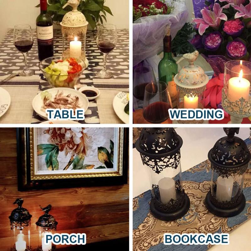 Подставка для подсвечника в виде железной клетки для птиц, подсвечник в марокканском стиле со стеклянной крышкой, фонарь, настольные украшения