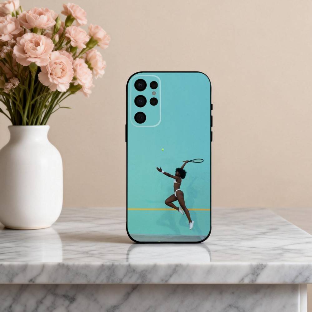 T-Tennis B-Ball Sport Phone Case For Samsung S25,24,23,22,30,21,10,9,Ultra,Plus,Lite,FE,4,5 G Soft Black Case