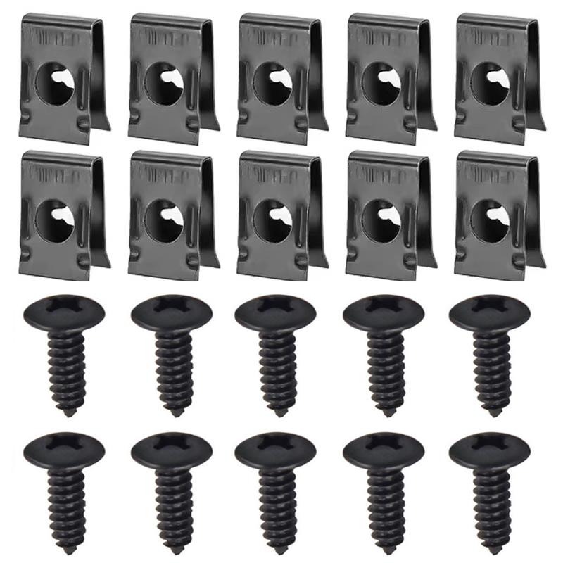 40/20/10 шт. Металлический саморез для автомобилей и мотоциклов, U-образный зажим с винтом, защита от ржавчины, винтовая пряжка, листовое железо
