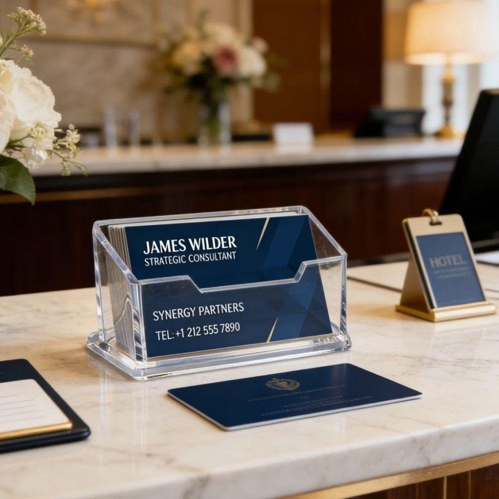 Thickened Business Card Display Stand Single Layer Visiting Card Organizer Office Supplies