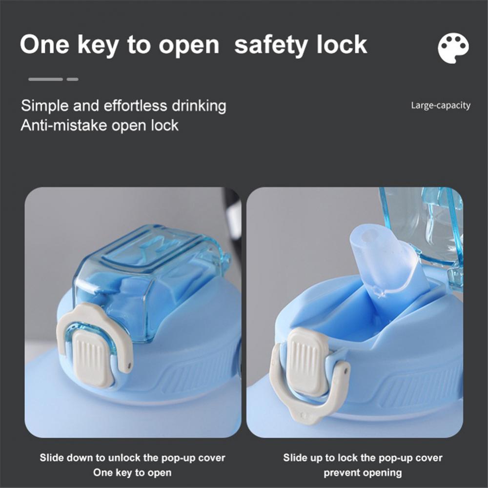 Спортивная бутылка для воды Напоминание Силиконовая бутылка для воды Sith Straw Товары для фитнеса Большие бутылки 1500 мл / 2300 мл / 3800 мл Спорт