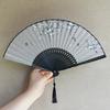 Dream Lotus Chinese Style Ancient Style Folding Fan, Qipao Dance, Japanese Style, Women's Hanfu, Summer Bamboo Fan, Sub-Classical Cotton Fan