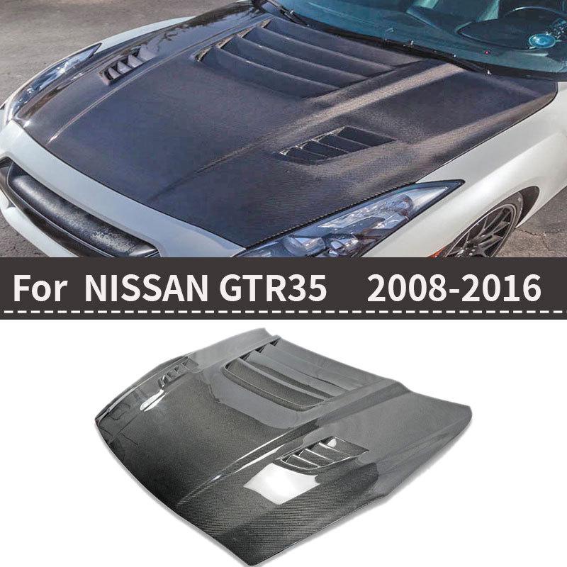 Nissan GTR35 REVO Style Carbon Fiber Engine Hood Replacement