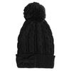Arisana Kids Cable Knit Hat for Girls with Ribbons for Warmth One (JP, Alphabet, Size, Black)