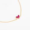 Light Luxury Ruby Love Necklace 925 Sterling Silver Peach Heart Necklace Package Gold Color Gold Red Heart Clavicle Chain