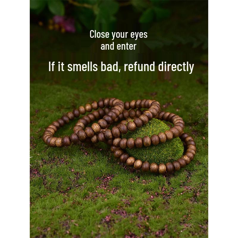 Exquisite Hainan Agarwood Bracelet: Unisex 10mm Single Loop with 19 Fragrant Round Beads (Limit One Per Customer)